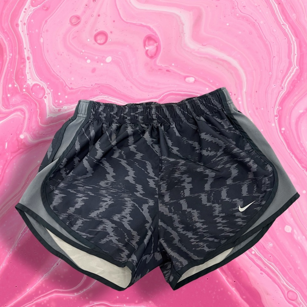 Nike Dri-Fit Black & Gray Pattern Running Shorts